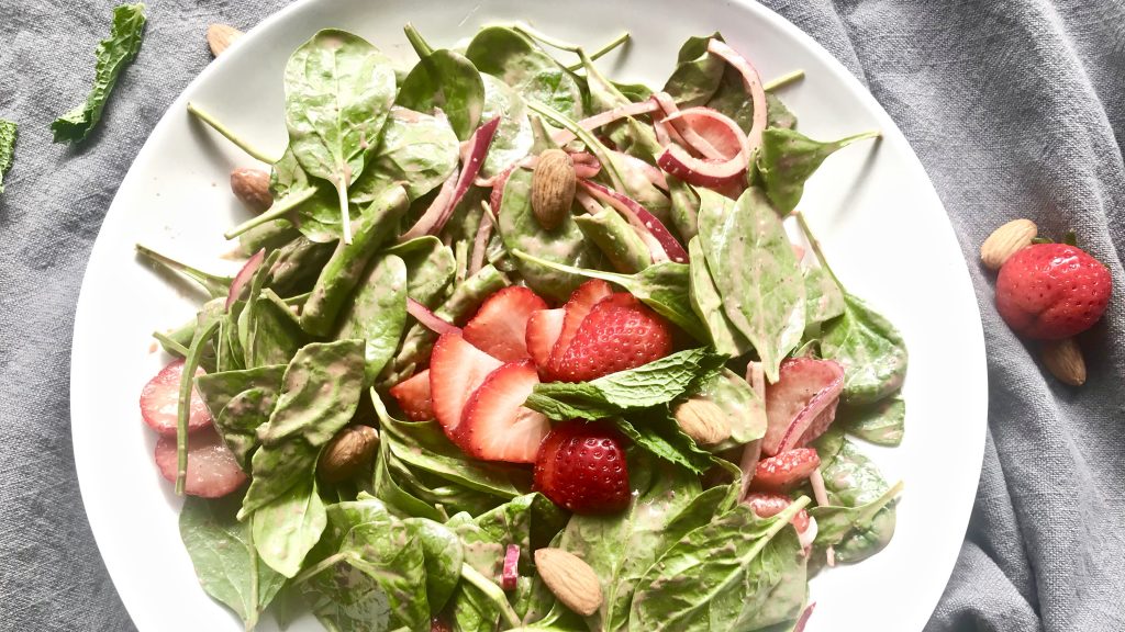 Soreness Squashing Strawberry & Spinach Salad Elevated Nutrition and
